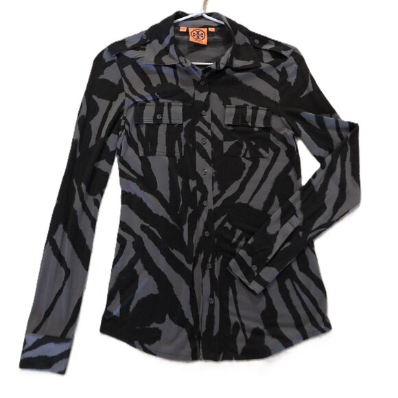 Tory Burch 100% Silk Sheer Button Up Shirt Blouse - Picture 2 of 15